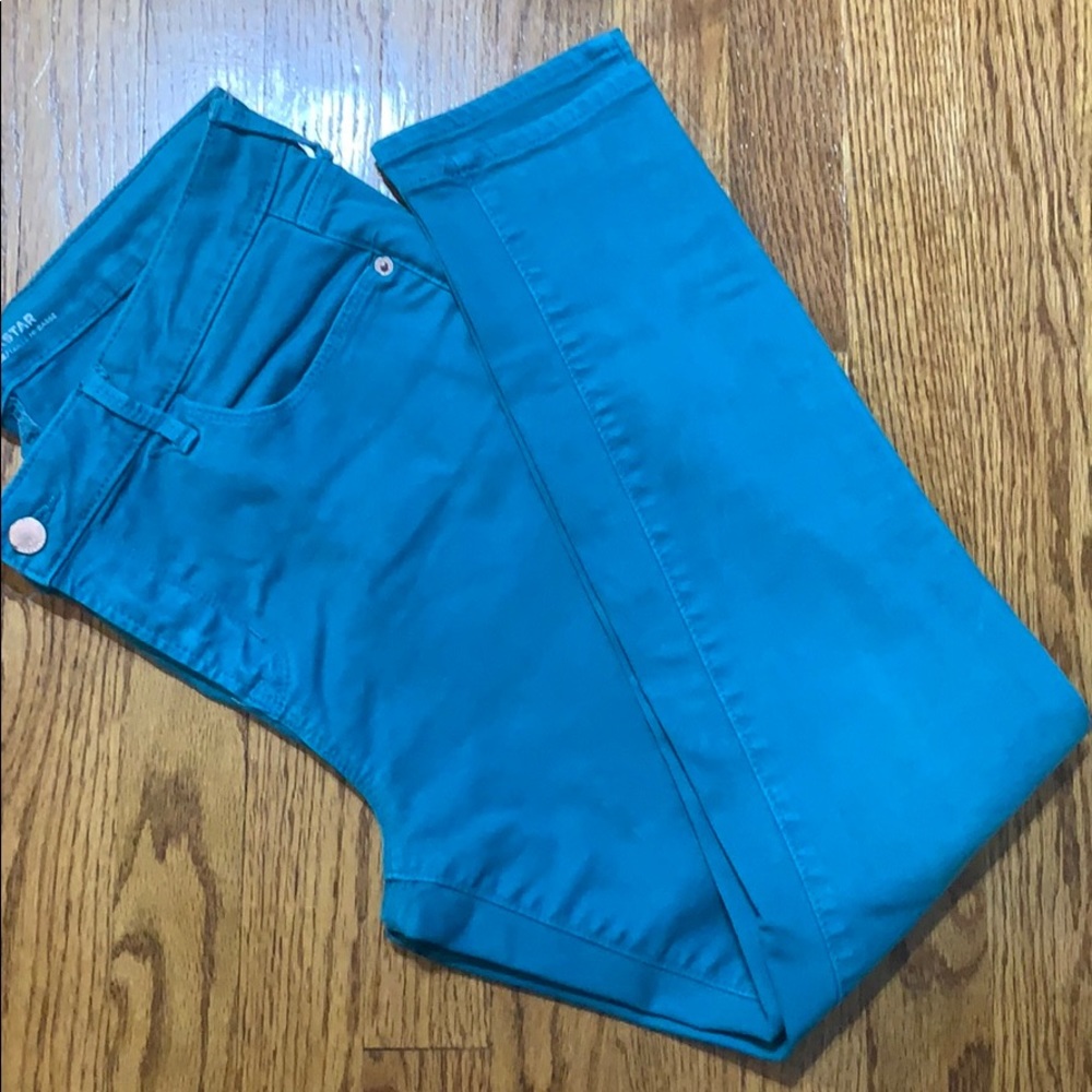 Old Navy Rockstar Mid Rise Teal Jeans sz 12